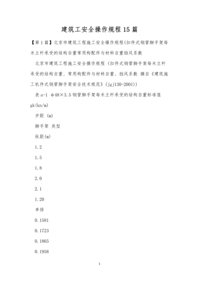 建筑工安全操作规程15篇.docx