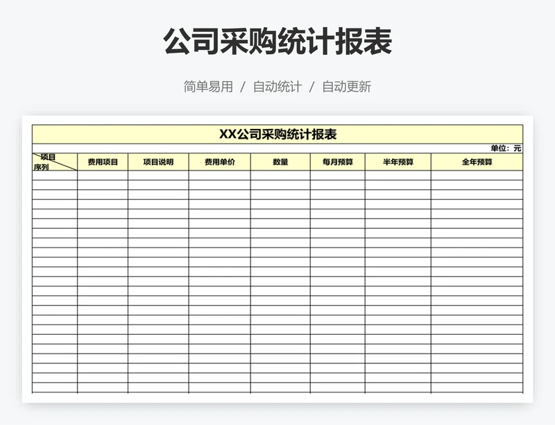 公司采购统计报表