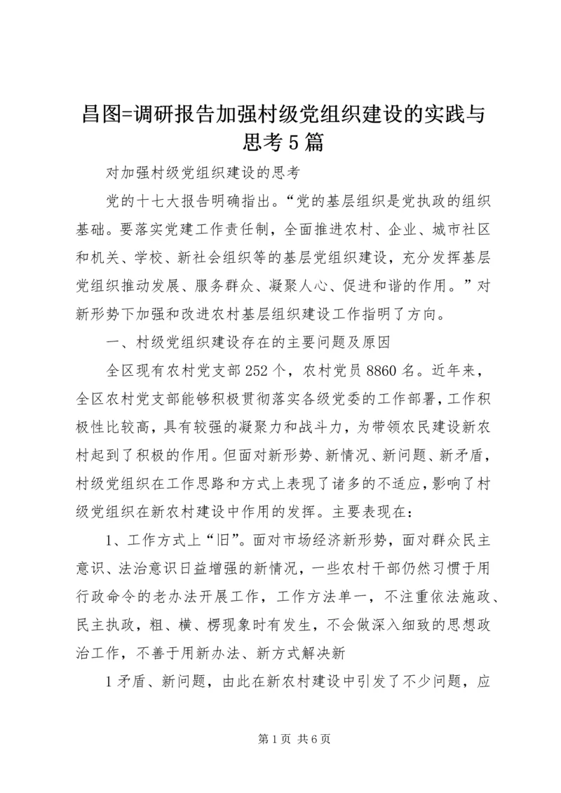 昌图=调研报告加强村级党组织建设的实践与思考5篇 (3).docx