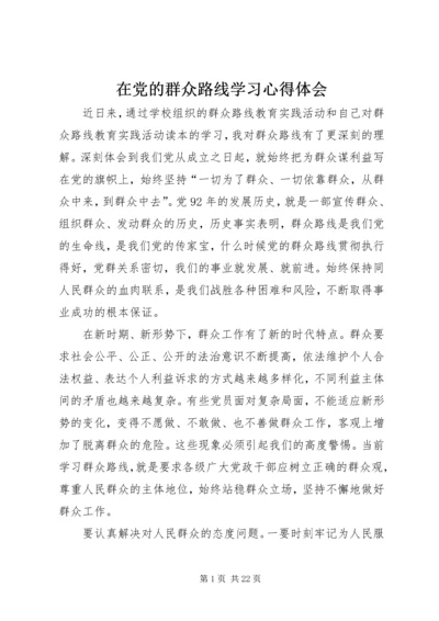 在党的群众路线学习心得体会.docx