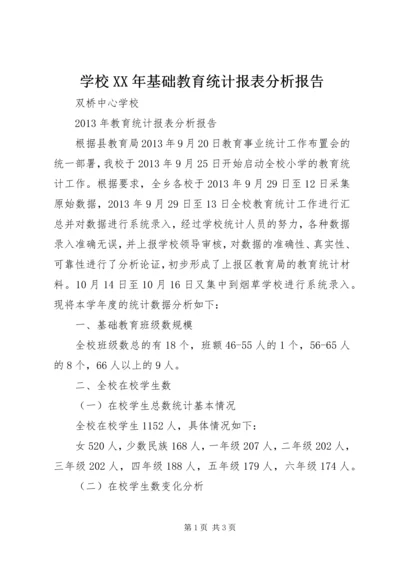 学校XX年基础教育统计报表分析报告 (2).docx