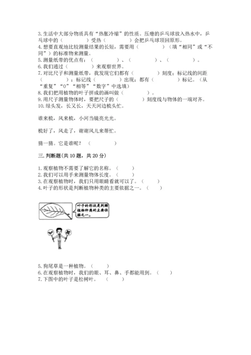 教科版一年级上册科学期末测试卷含答案（夺分金卷）.docx