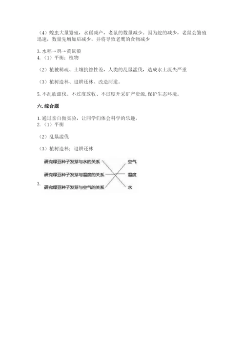 教科版五年级下册科学第一单元《生物与环境》测试卷附参考答案（实用）.docx