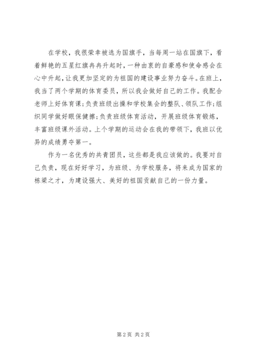 优秀共青团员申报材料 (23).docx