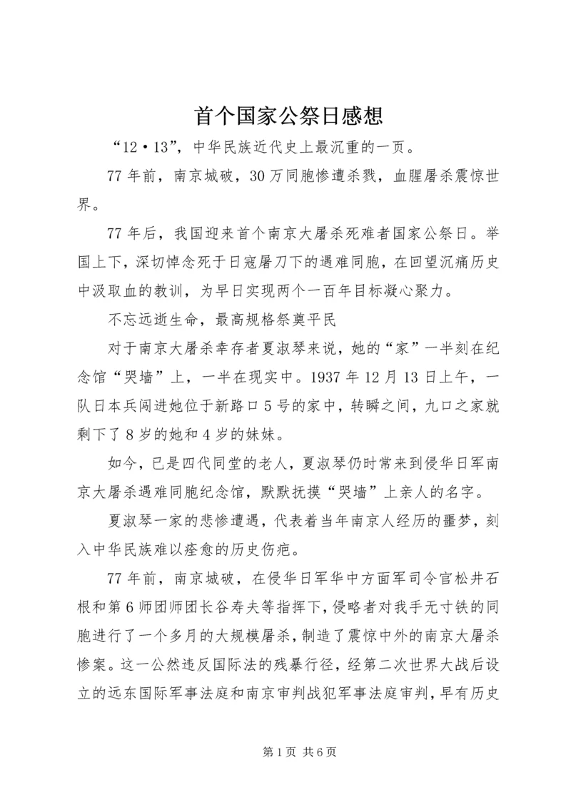 首个国家公祭日感想.docx