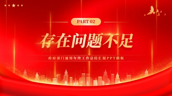 政务中心政府部门年终工作总结通用PPT模板