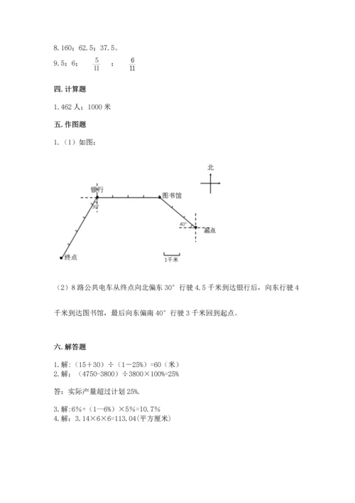 小学数学六年级上册期末测试卷附答案（研优卷）.docx