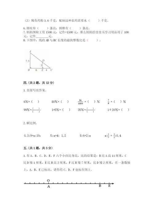 苏教版数学六年级下册试题期末模拟检测卷及完整答案（全国通用）.docx