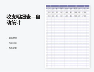 收支明细表—自动统计