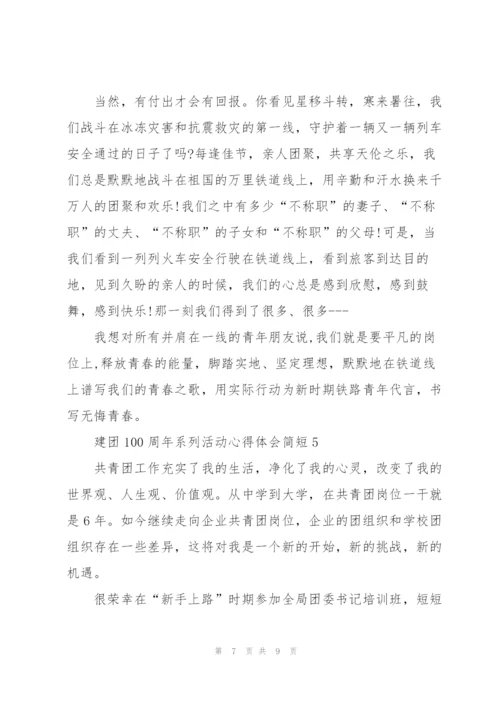 建团100周年系列活动心得体会简短5篇.docx