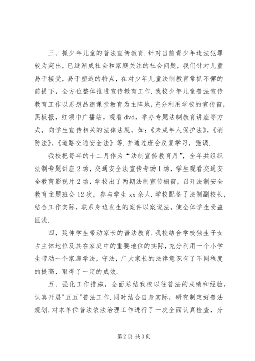 五五普法工作总结范文.docx