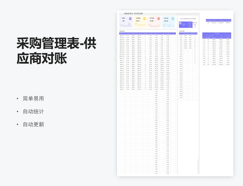 采购管理表-供应商对账