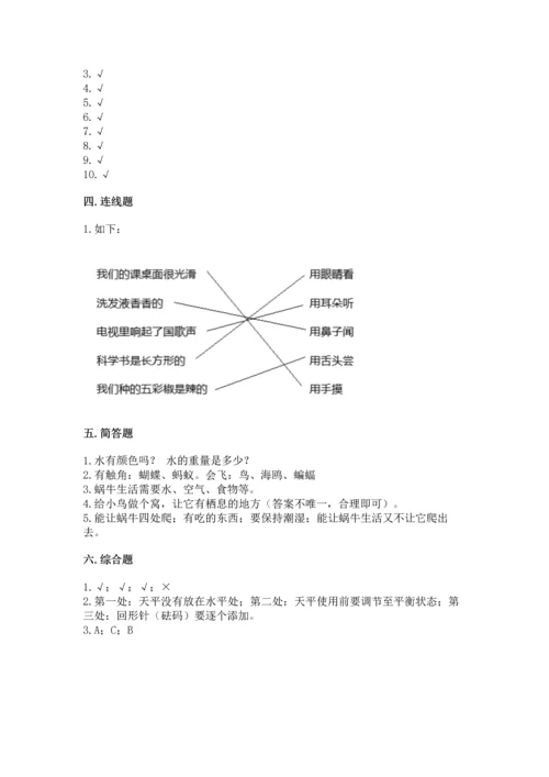 教科版一年级下册科学期末测试卷【考试直接用】.docx