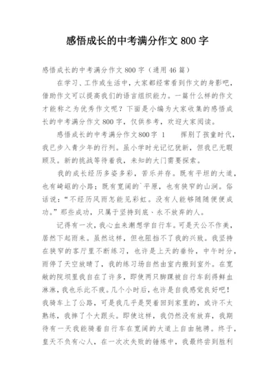 感悟成长的中考满分作文800字.docx