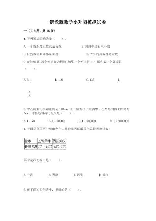 浙教版数学小升初模拟试卷完整参考答案.docx