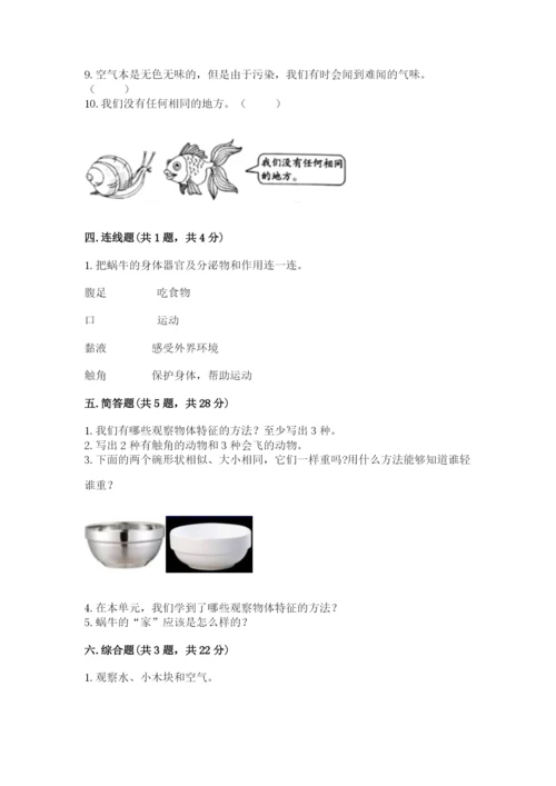 教科版一年级下册科学期末测试卷精品【名师系列】.docx