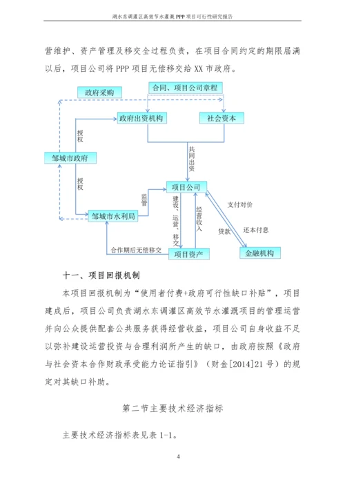 湖水东调灌区高效节水灌溉PPP项目可行性研究报告.docx