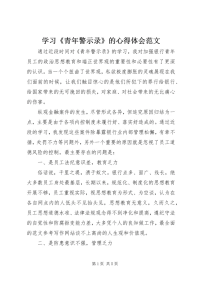 学习《青年警示录》的心得体会范文.docx