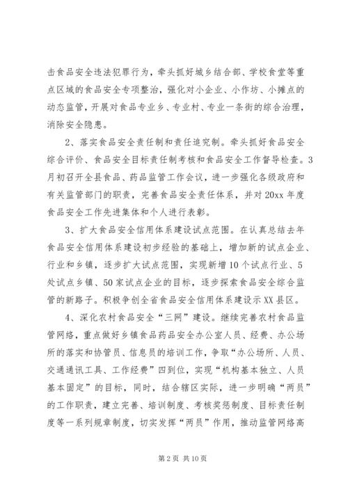 全县食品药品监督管理工作要点.docx