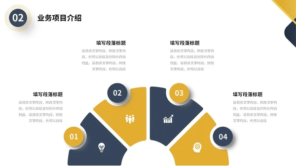 蓝黄色极简微立体形状商务风商业项目计划书PPT商业计划书