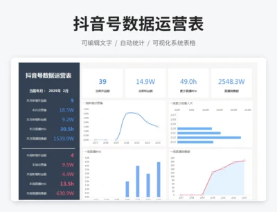 抖音号数据运营表