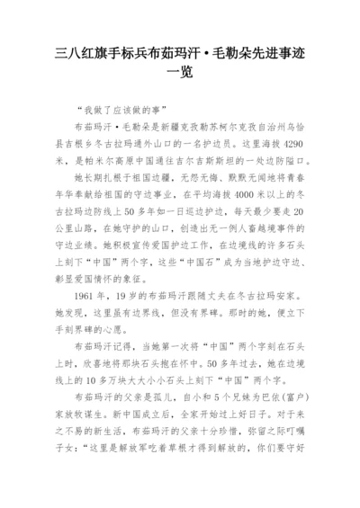 三八红旗手标兵布茹玛汗·毛勒朵先进事迹一览.docx