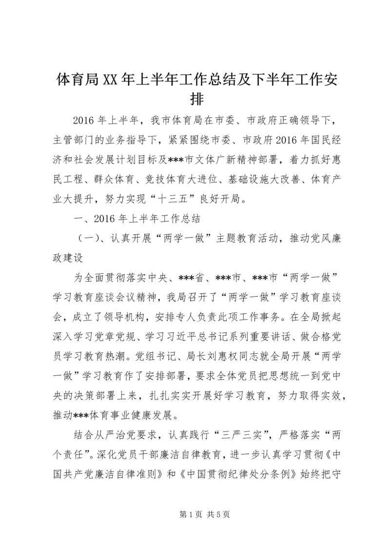 体育局某年上半年工作总结及下半年工作安排.docx