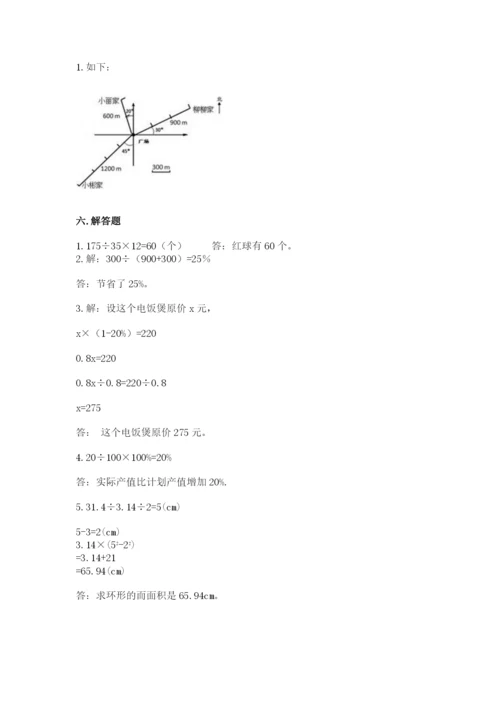 2022六年级上册数学期末考试试卷精品（考点梳理）.docx