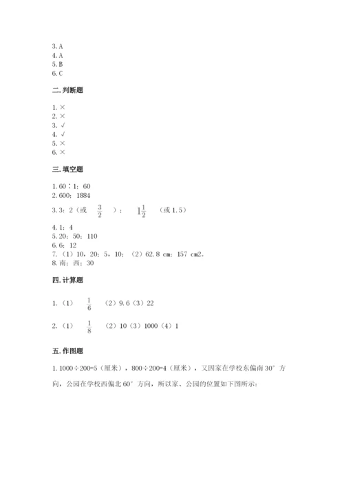 六年级上册数学期末测试卷带答案（研优卷）.docx
