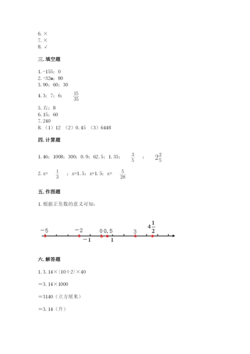 冀教版小学六年级下册数学期末检测试题带答案（培优a卷）.docx