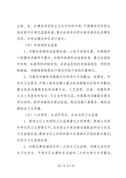 全区卫生监督工作打算.docx