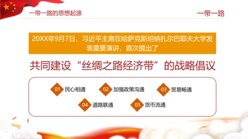 全新解读大气一带一路新丝绸之路PPT模板