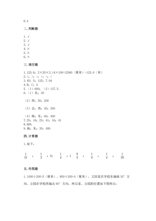 小学数学六年级上册期末测试卷精品（模拟题）.docx