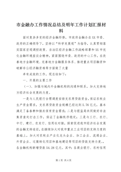 市金融办工作情况总结及明年工作计划汇报材料 (2).docx