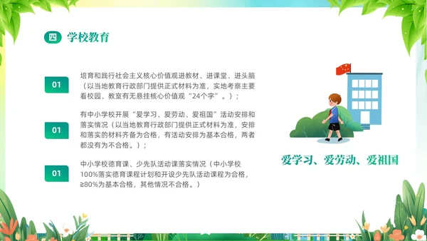 绿色清新插画风创建文明城市共建美好家园PPT