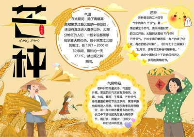 二十四节气芒种word小报