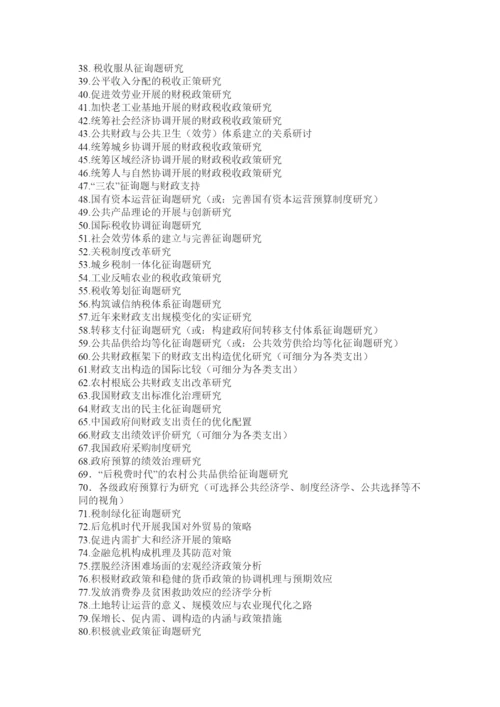 2022财政学ۥ毕业论文题目大全精选.docx