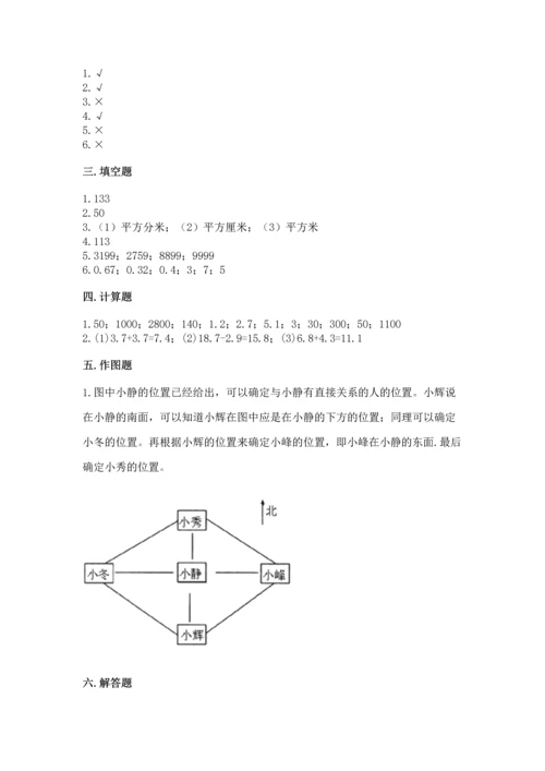 小学数学三年级下册期末测试卷及答案（考点梳理）.docx