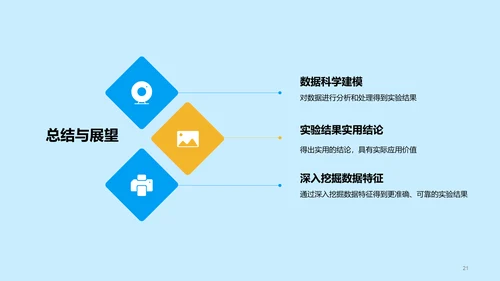 蓝色插画数据科学学术答辩PPT模板