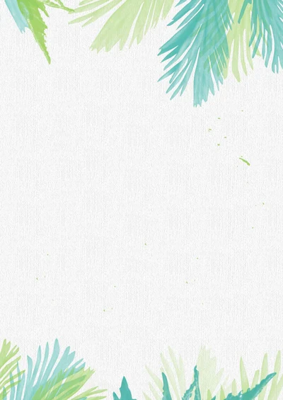 信纸小清新手绘简约树叶背景图