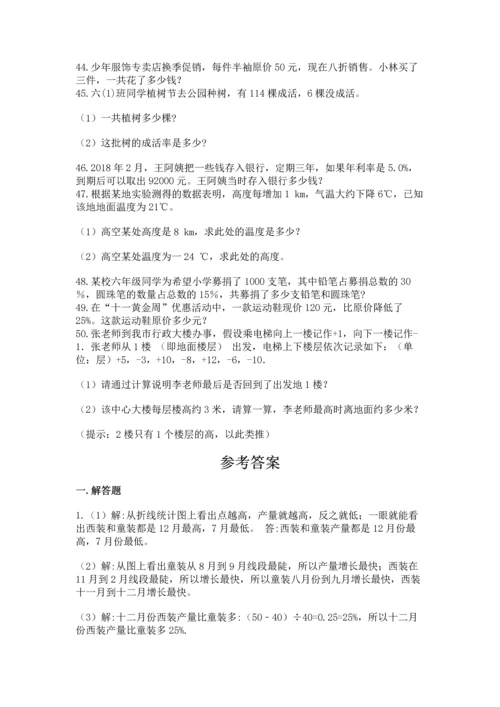 六年级小升初数学解决问题50道及参考答案（精练）.docx