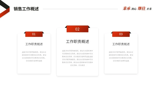 红色简约商务销售工作总结述职报告工作计划ppt模板
