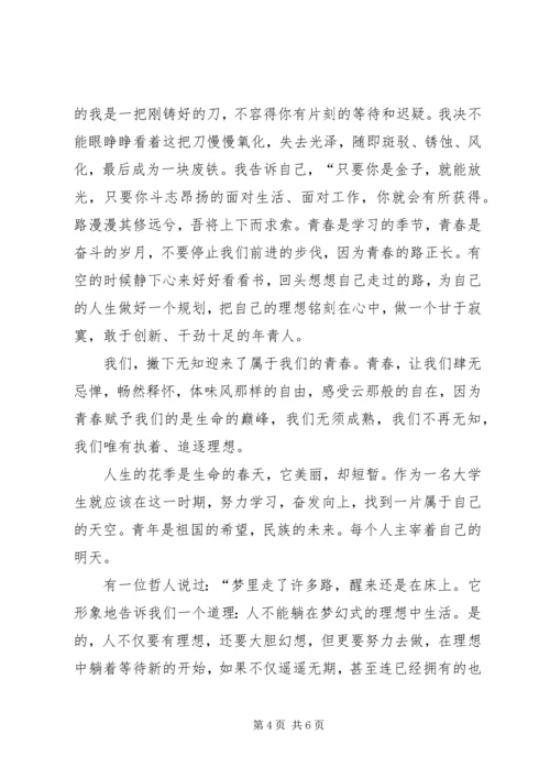 关于青春理想的演讲稿范文.docx