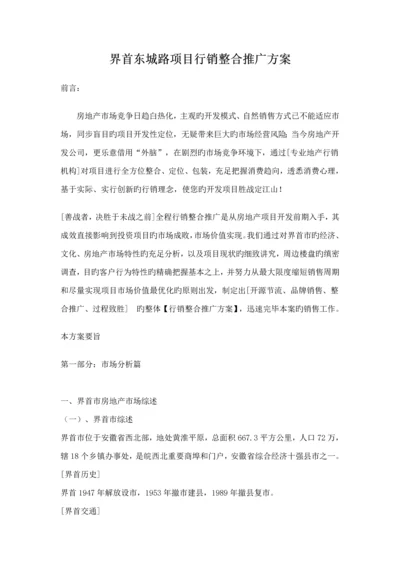 房地产界首东城路专项项目行销整合推广专题方案.docx