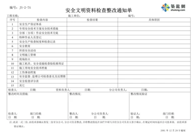 安全文明资料检查整改通知单、技术资料检查整改通知单.docx