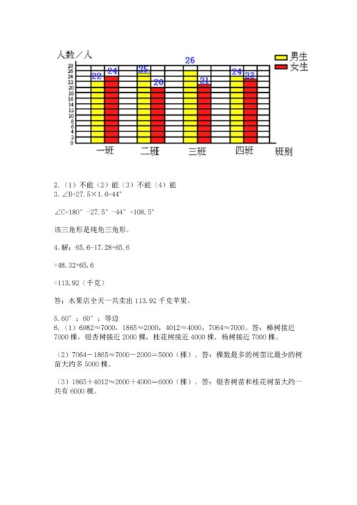 小学四年级下册数学期末测试卷附参考答案（综合题）.docx