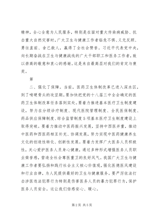 学习全国卫生与健康大会心得体会 (2).docx