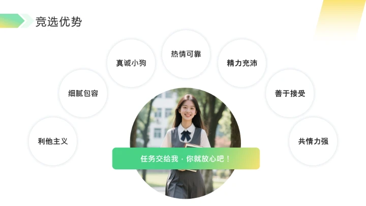 绿色简约风中学大学生班委竞选PPT模板