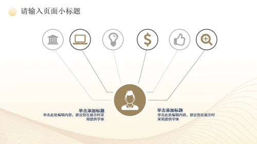 金色质感年终汇报工作总结通用PPT模板
