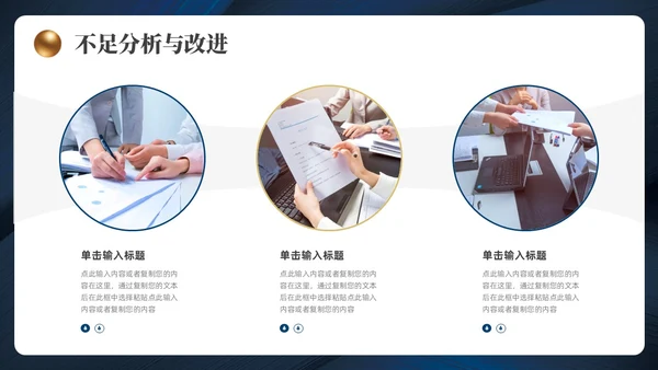 蓝色金色简约风工作总结汇报ppt模板